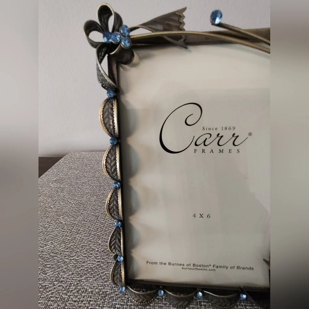 Bronze 4x6 Photo Frame with Blue Stones